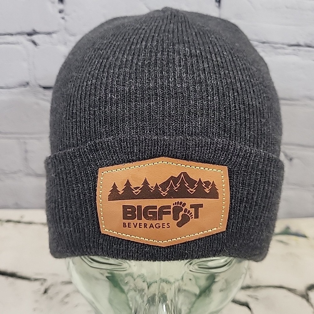 Bigfoot Bvrgs Beanie Hat Unisex OSFA Gray Mt Patch Outdoor Hiking PNW Ski Cap